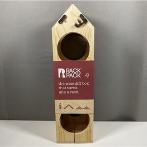 Original RACK PACK Wood Gift Box and WINE RACK By KnowIdea Holds 1-6 Bottles